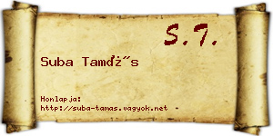 Suba Tamás névjegykártya
